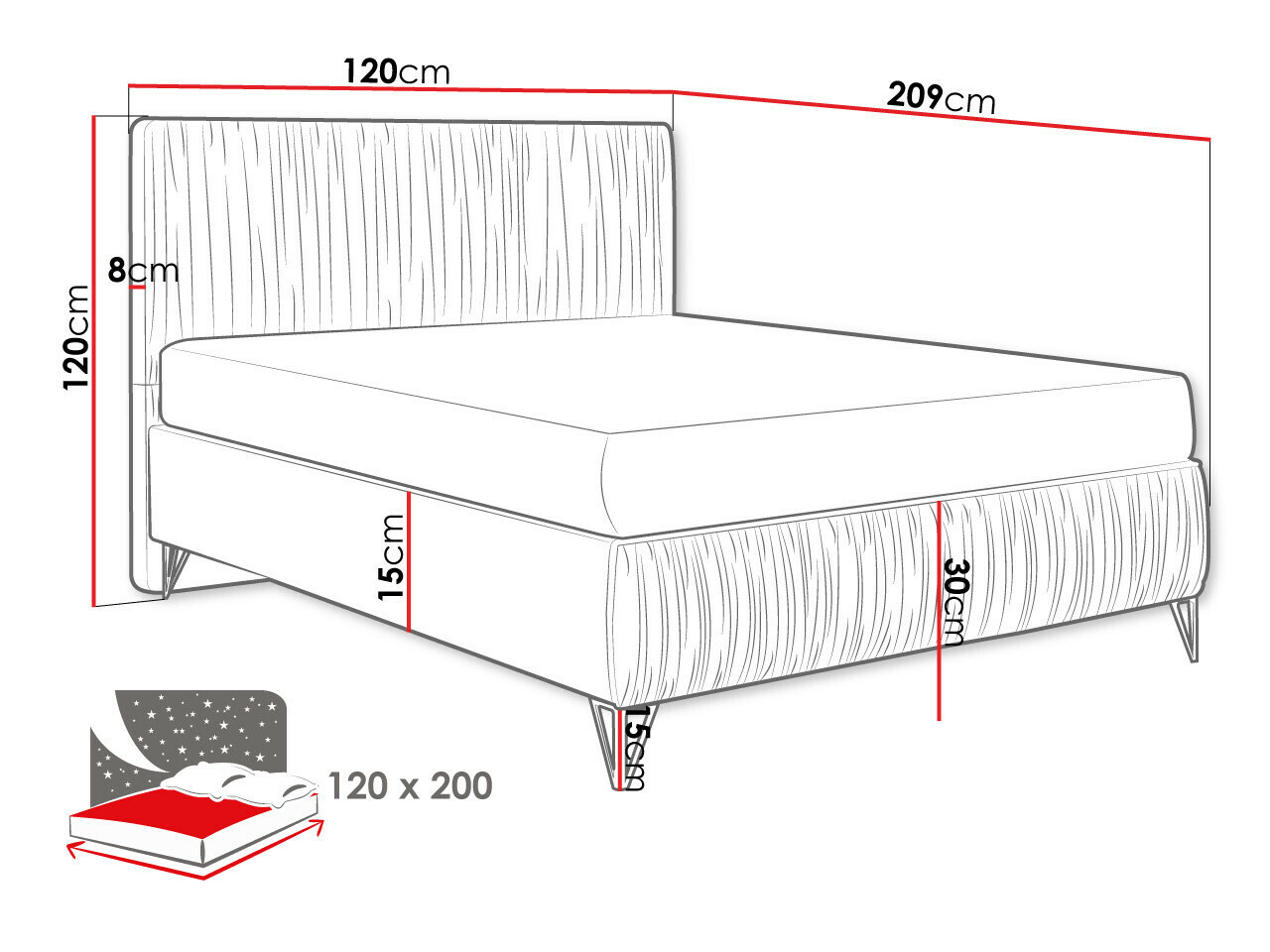 Letto Logan 112 (Amor Velvet 4314)