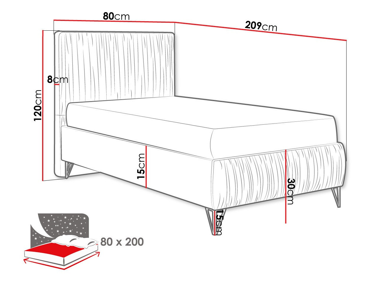 Letto Logan 112 (Amor Velvet 4318)