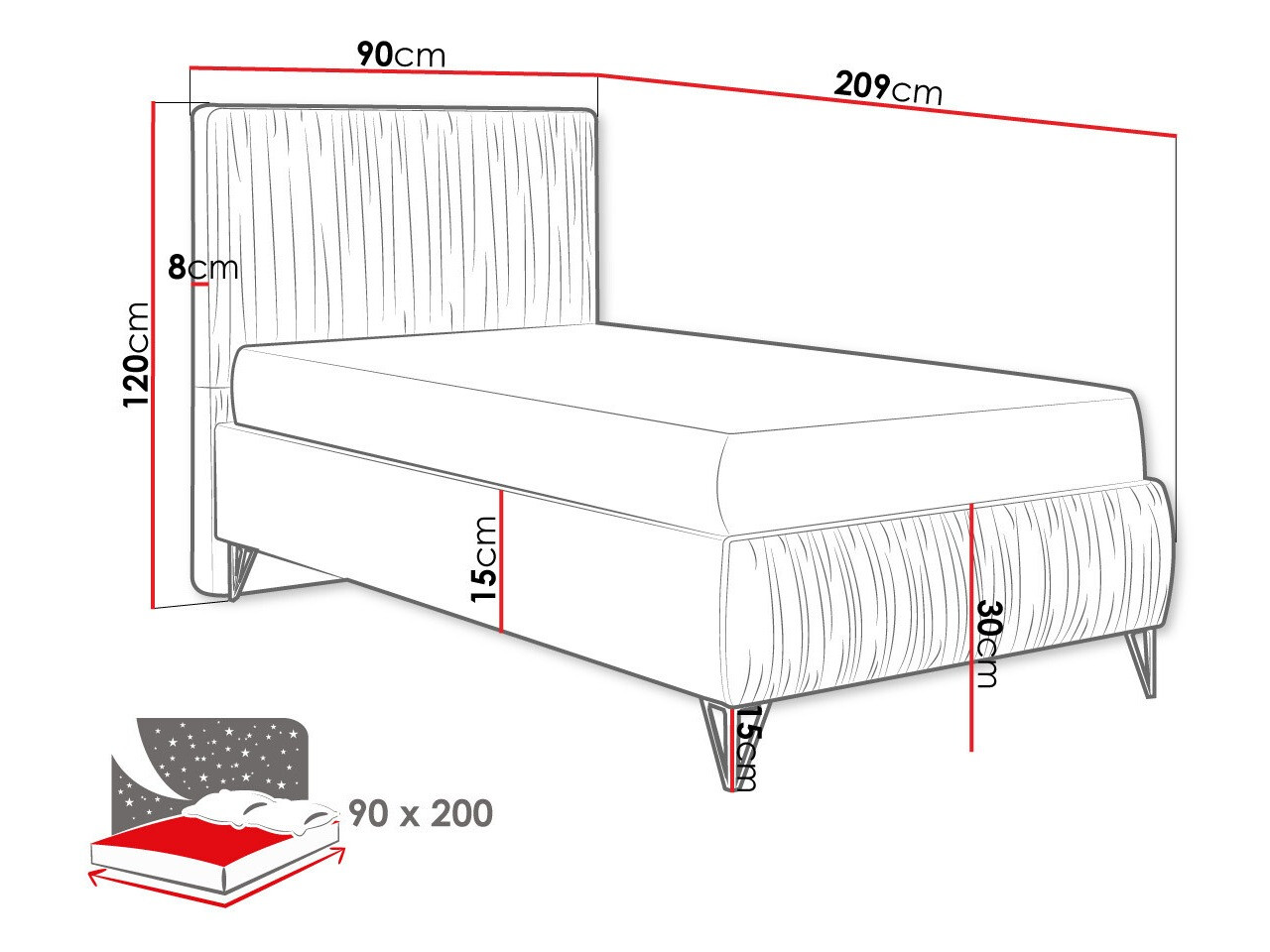 Letto Logan 112 (Amor Velvet 4318)