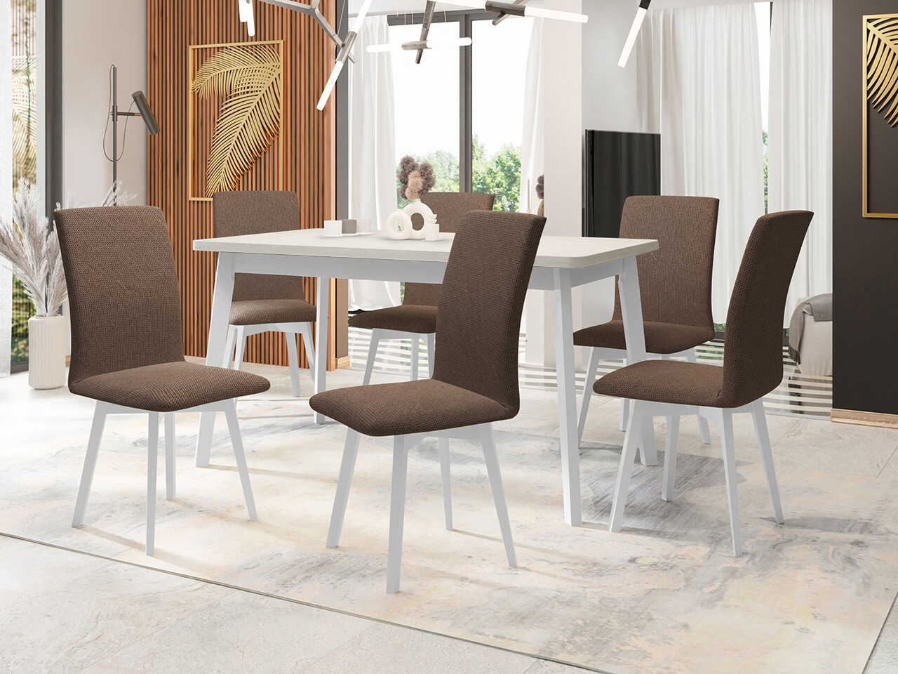 Set sala da pranzo Victorville 335 (Bianco)