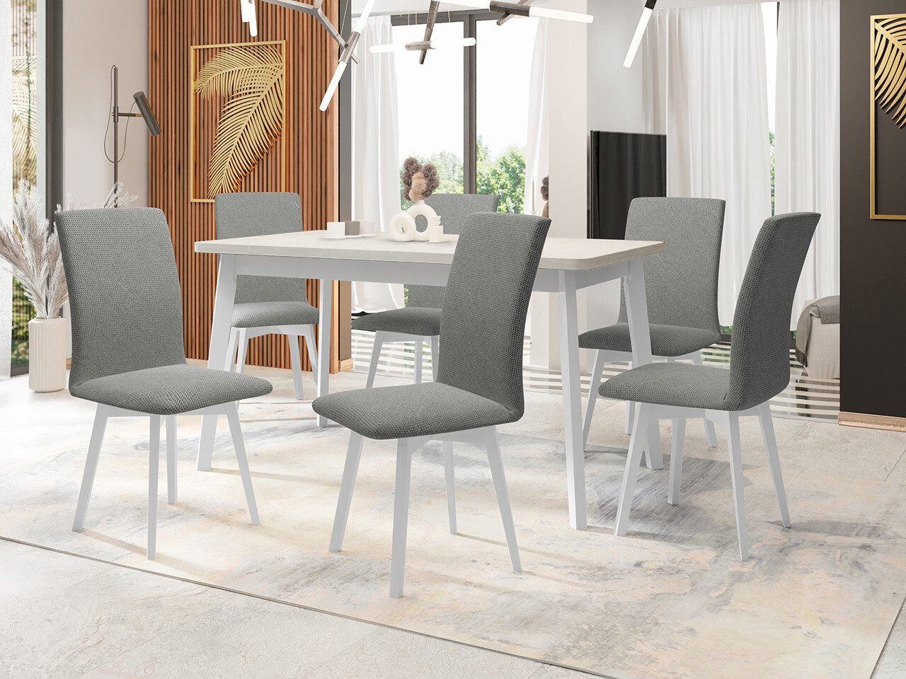 Set sala da pranzo Victorville 335 (Bianco)