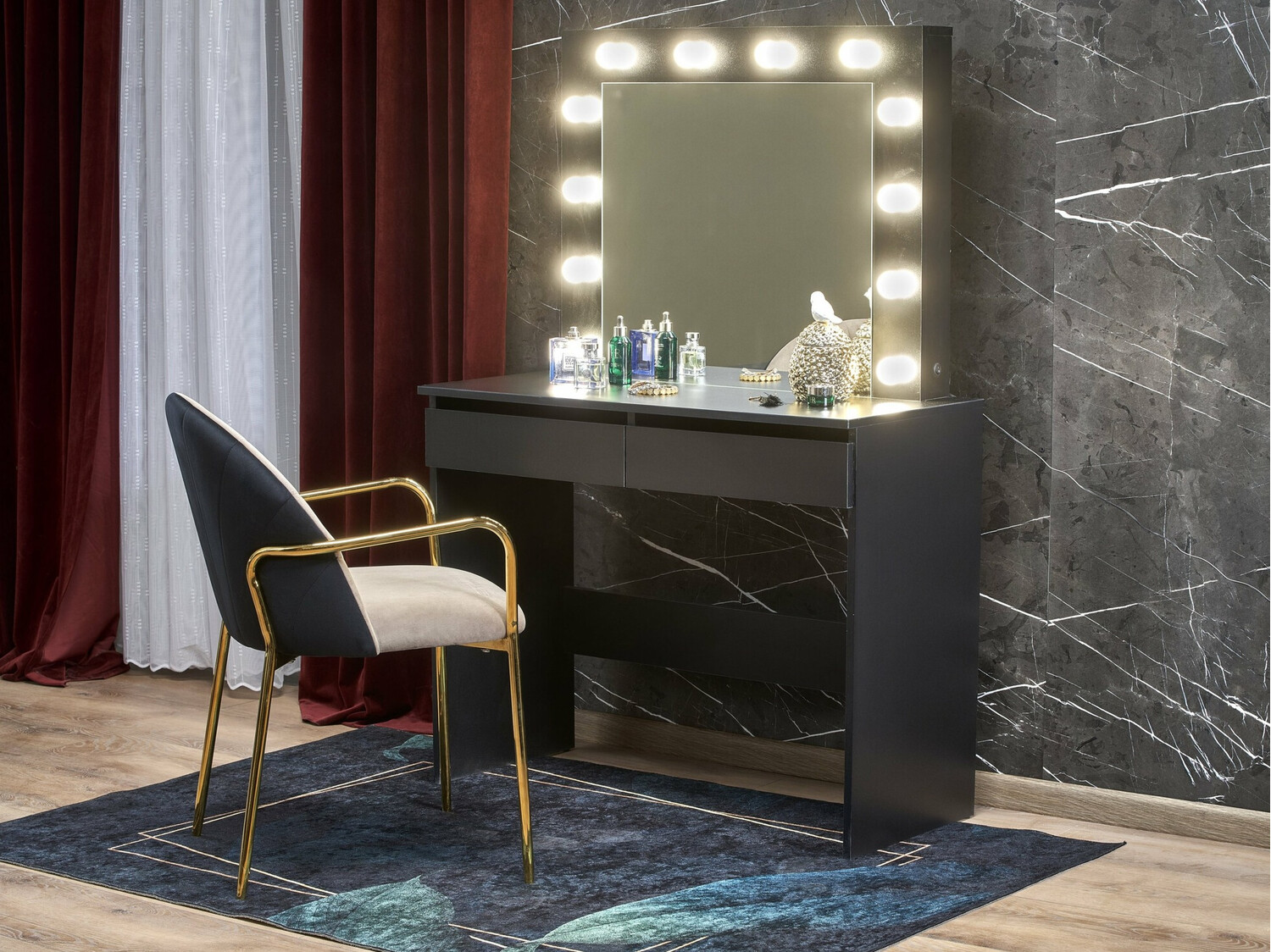 Specchiera Houston Gaudium (Nero)