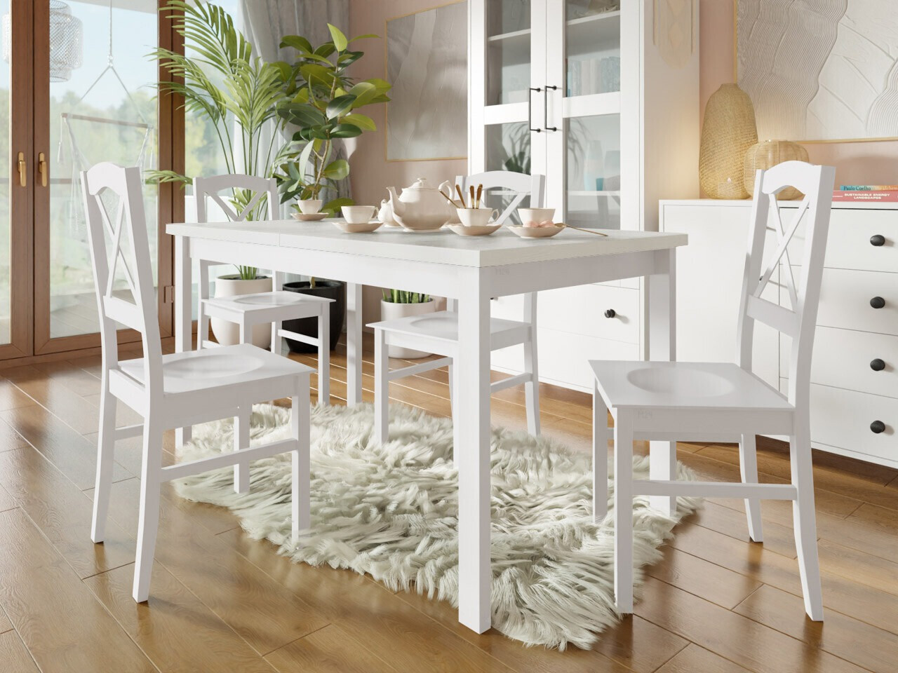 Set sala da pranzo Victorville 286 (Bianco)