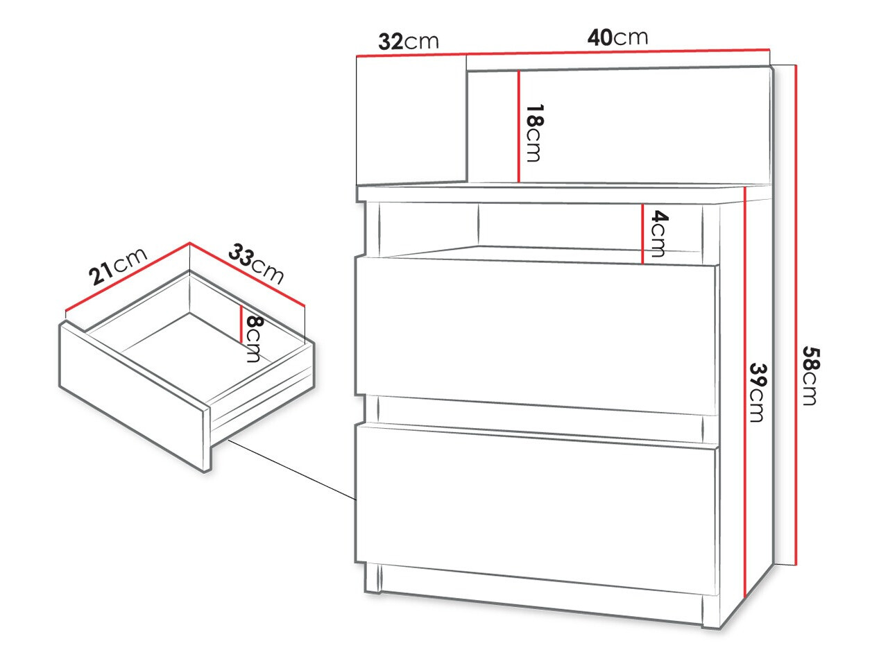 Comodino Comfivo Structor (Bianco)