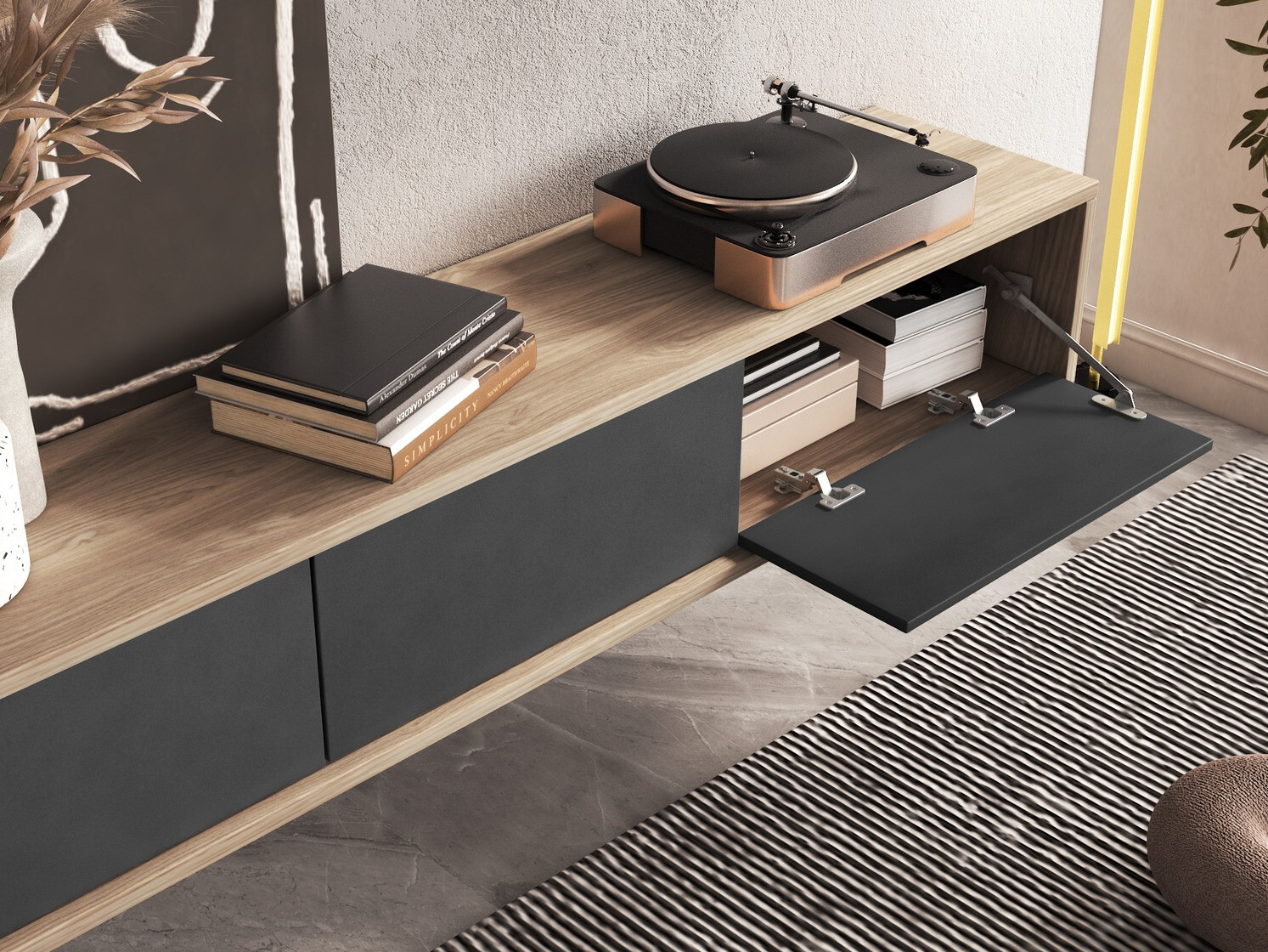 Mobile porta TV Austin 324 (Quercia + Antracite)