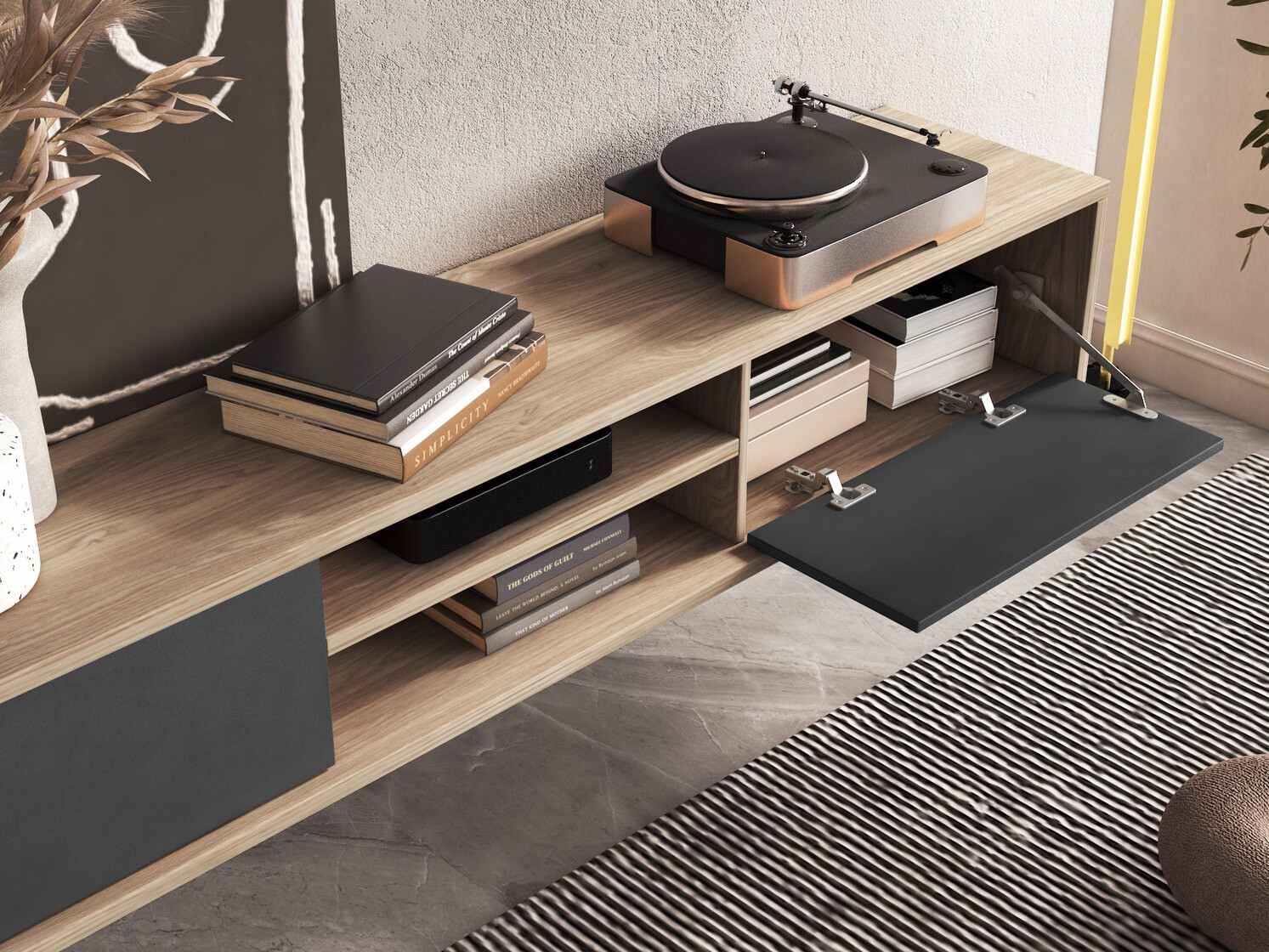 Mobile porta TV Austin 326 (Quercia + Antracite)