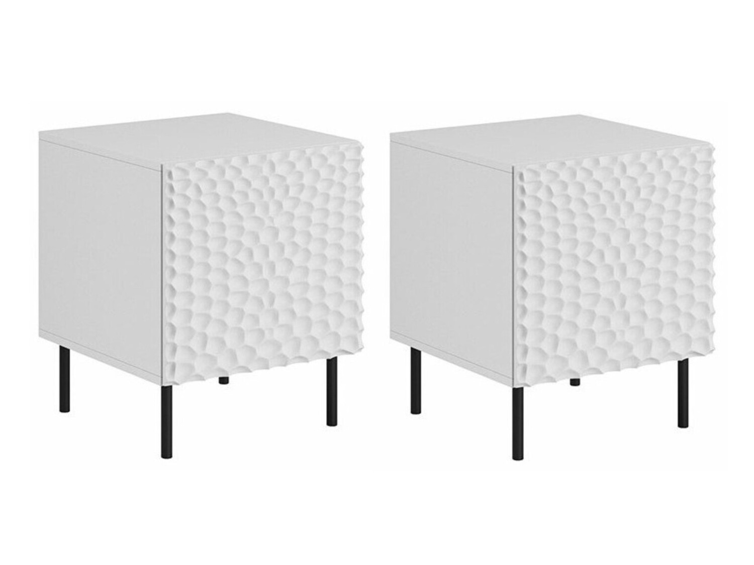 Set di comodini Charlotte 172 (Bianco + Nero)