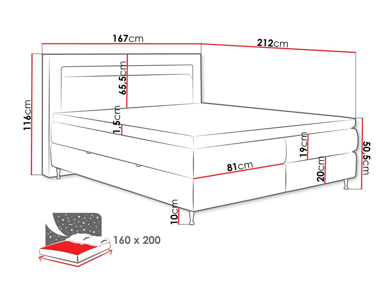 Letto continentale ComfiDream Celara (Soft 011)