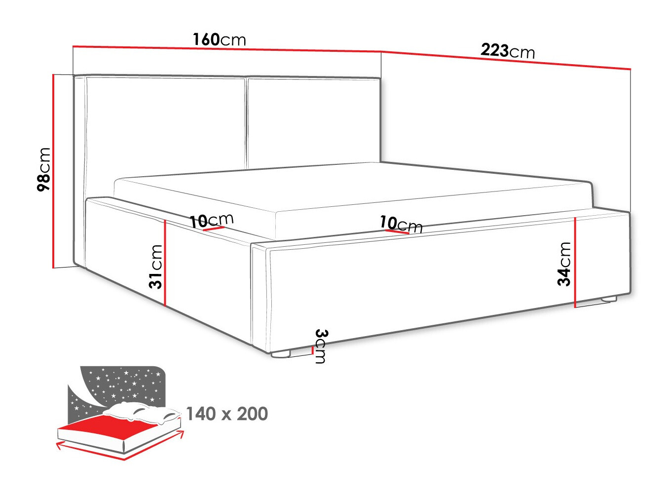 Letto TrendyNest Pelagia (Manila 18)