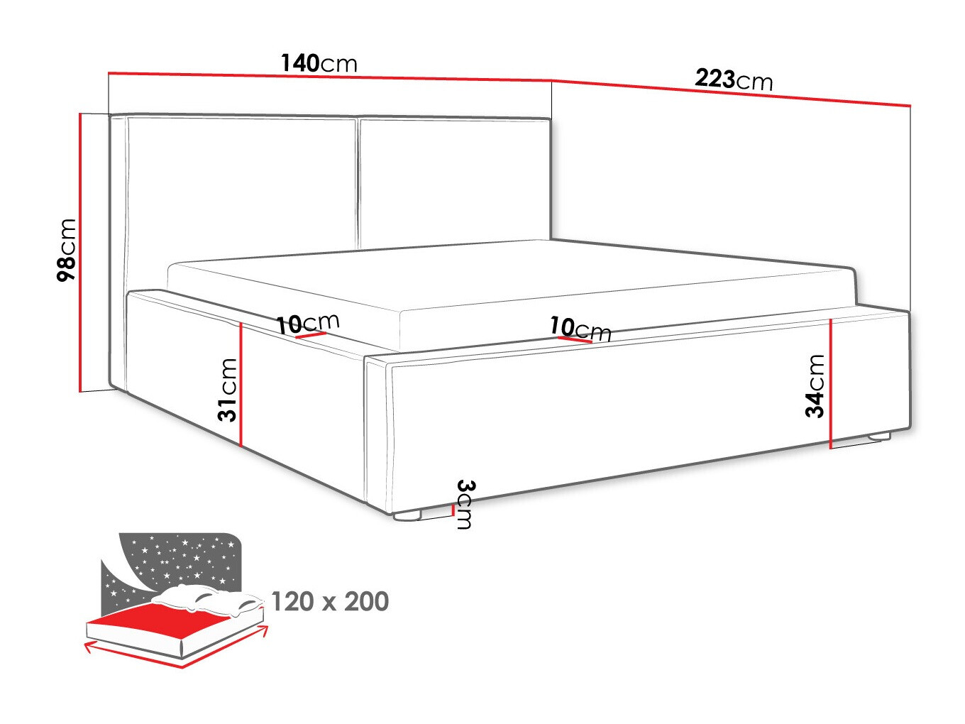 Letto TrendyNest Pelagia (Manila 37)