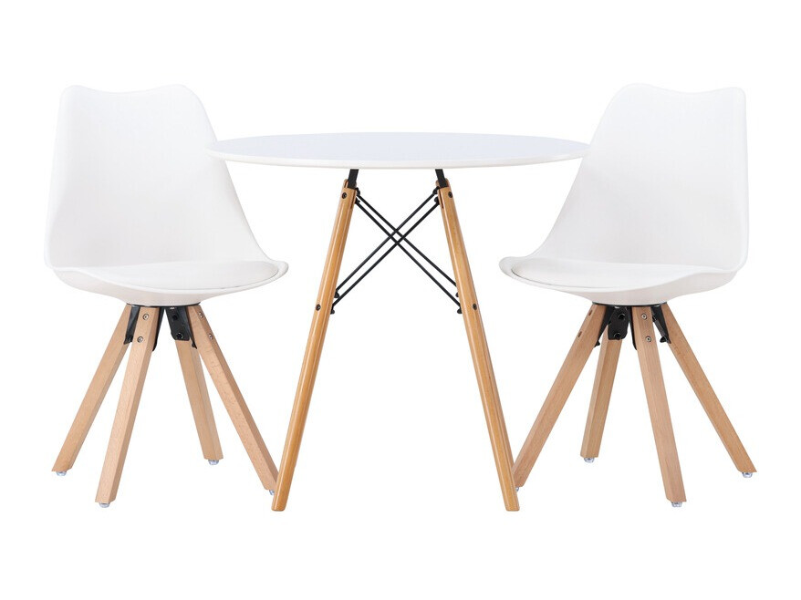 Set sala da pranzo Dallas 4244 (Bianco + Nocciola)