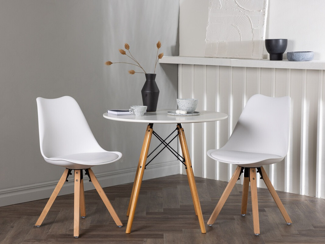 Set sala da pranzo Dallas 4244 (Bianco + Nocciola)