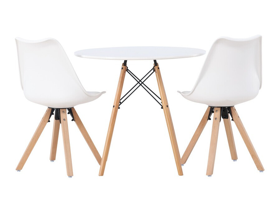 Set sala da pranzo Dallas 4244 (Bianco + Nocciola)