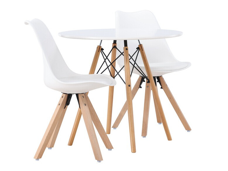 Set sala da pranzo Dallas 4244 (Bianco + Nocciola)