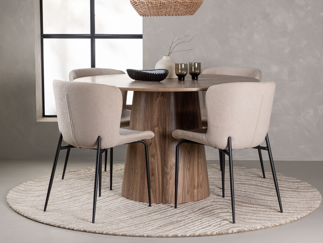 Set sala da pranzo Dallas 4257 (Beige + Nero)