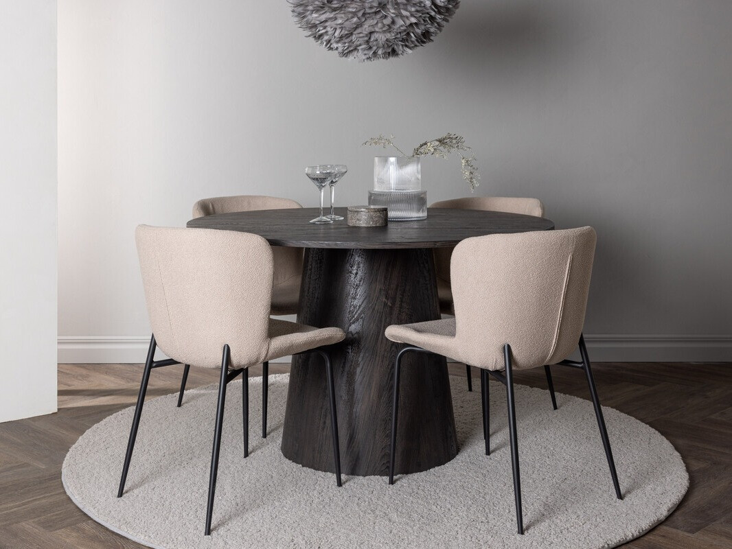 Set sala da pranzo Dallas 4257 (Beige + Nero)