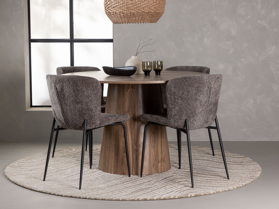 Set sala da pranzo Dallas 4257 (Marrone + Nero)