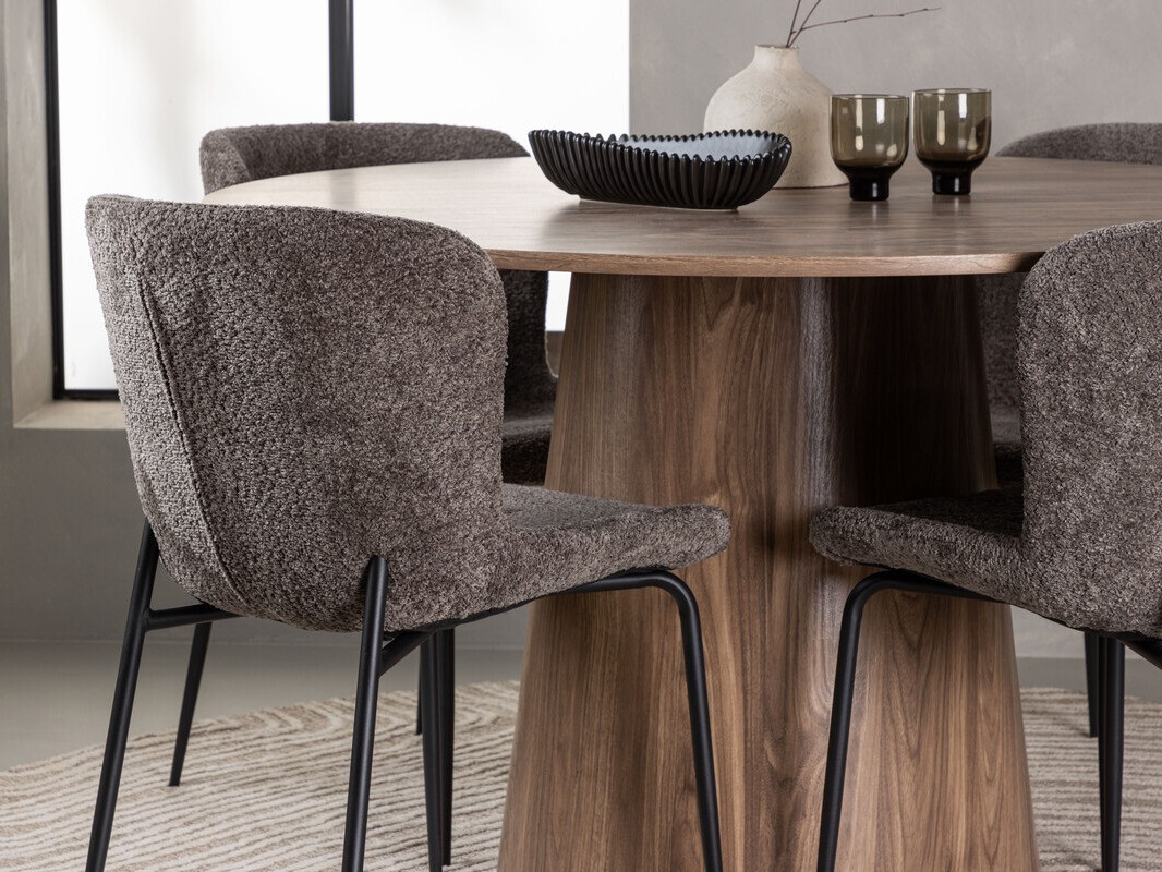 Set sala da pranzo Dallas 4257 (Marrone + Nero)