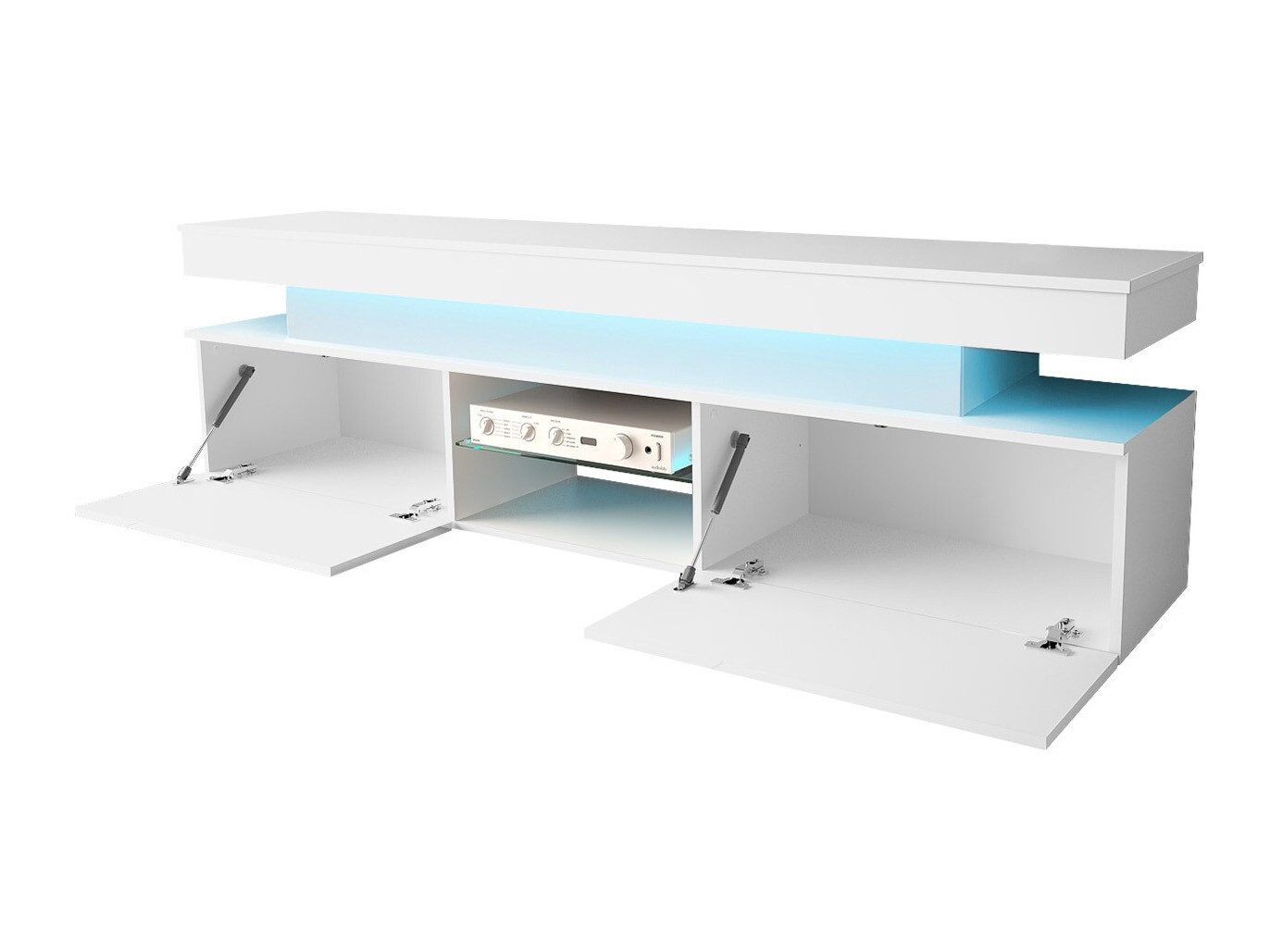 Parete attrezzata Monfero (Nero + Nero lucido)