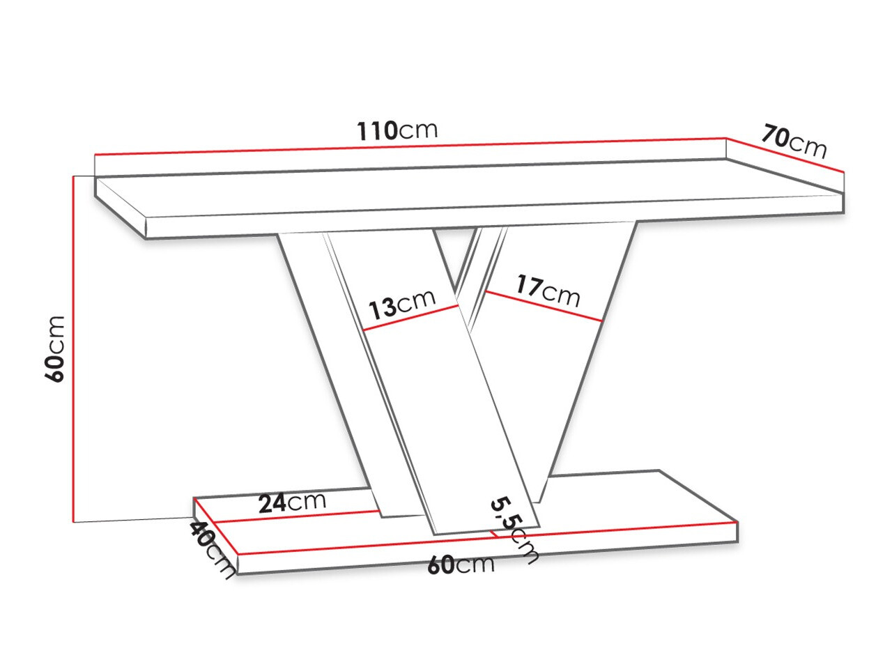 Tavolino da caffè Goodyear 128 (Rovere Artisan + Nero)