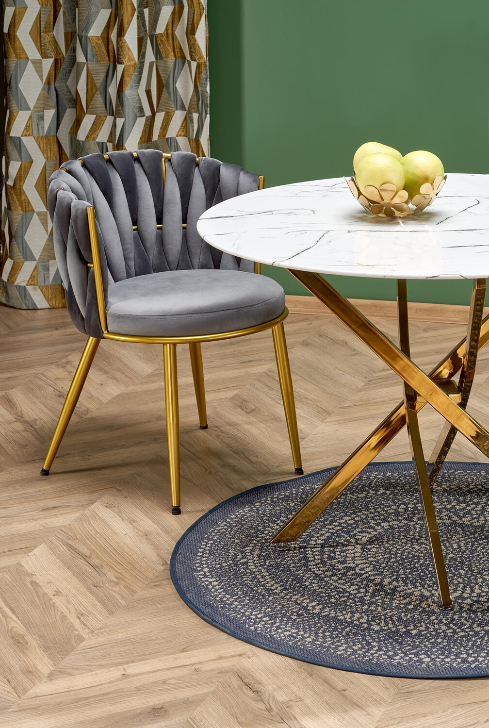 Sedia Houston 1506 (Grigio + D'oro)