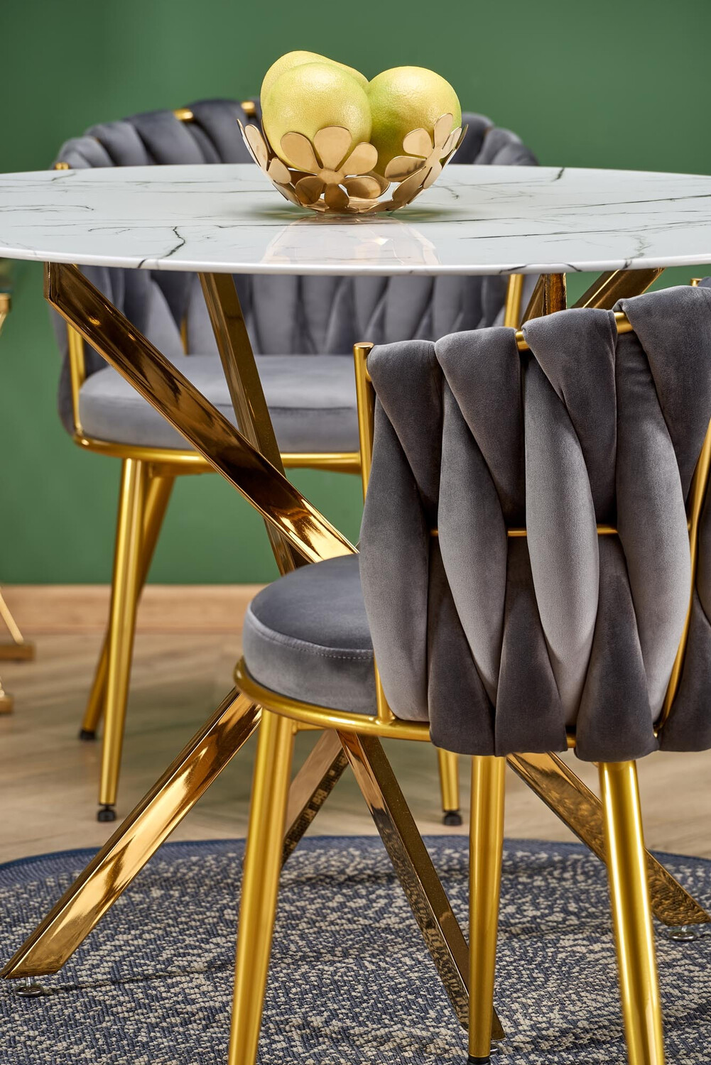 Sedia Houston 1506 (Grigio + D'oro)