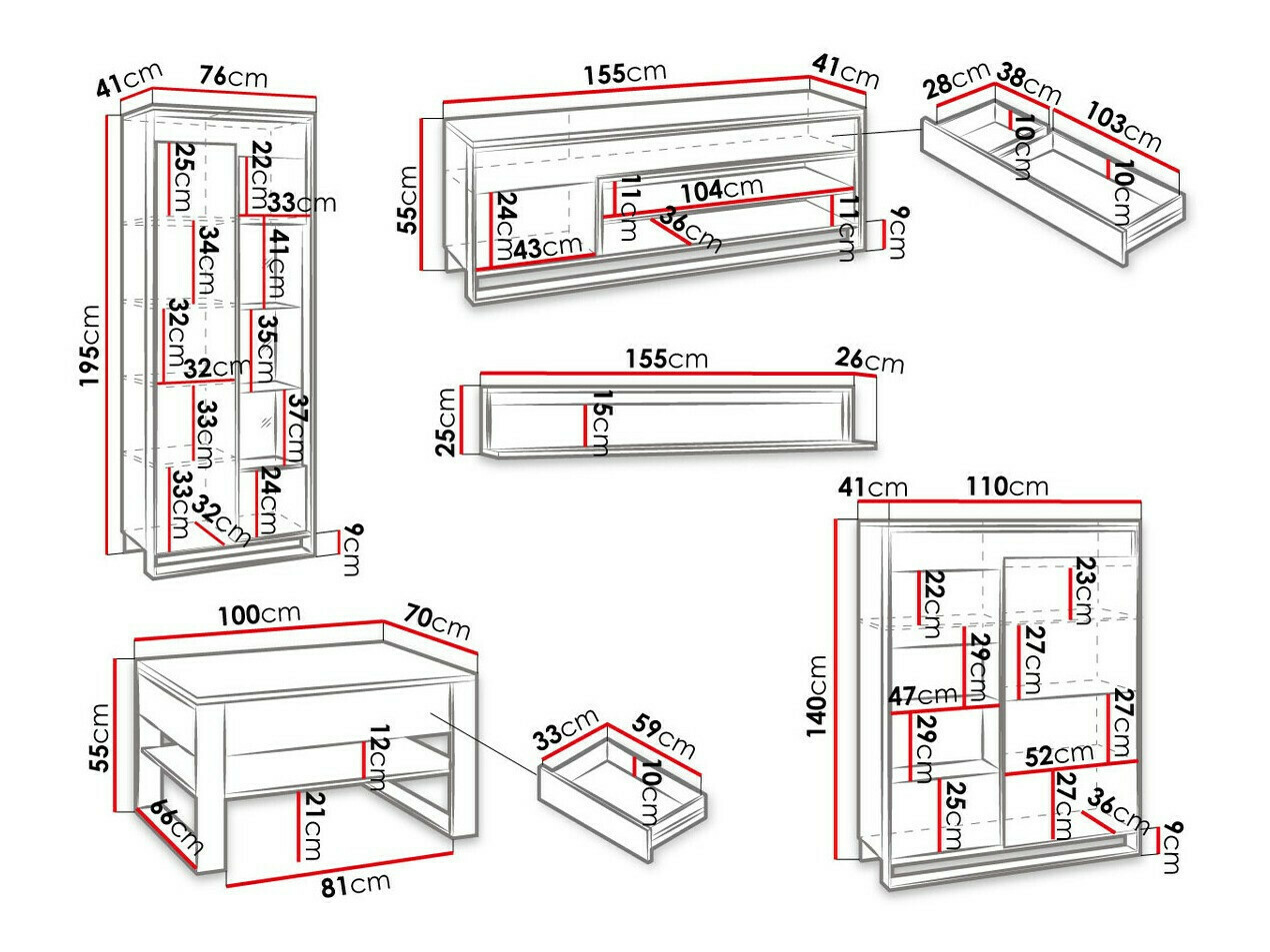 Parete attrezzata Luliru 134