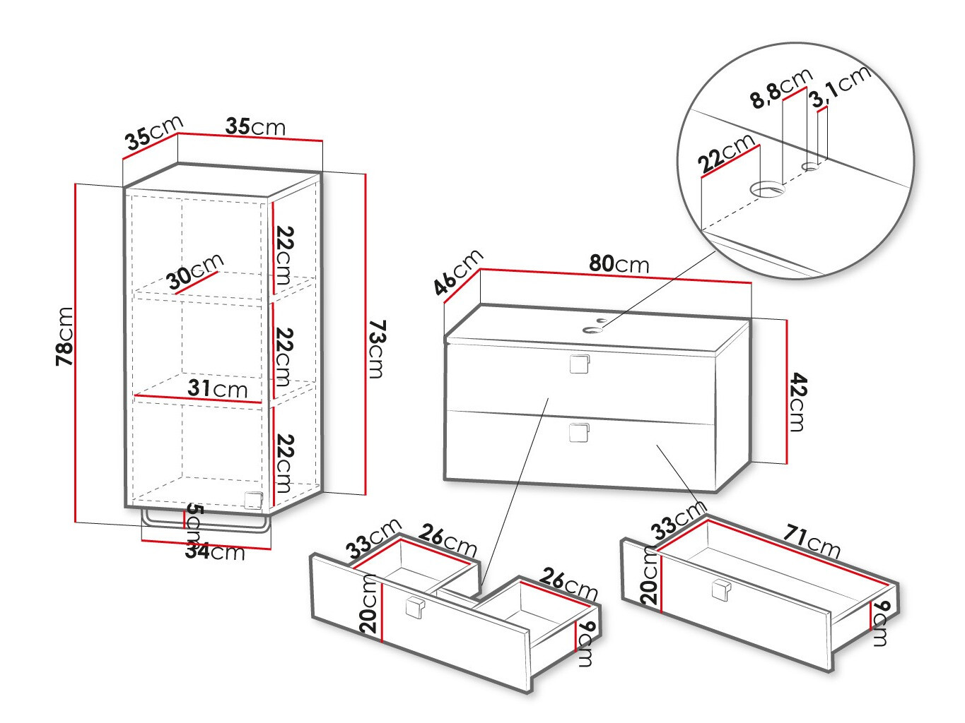 Set bagno Panium I (Bianco)