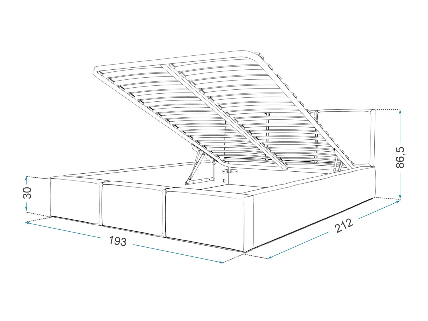 Letto Fairfield 109 (Grafite)