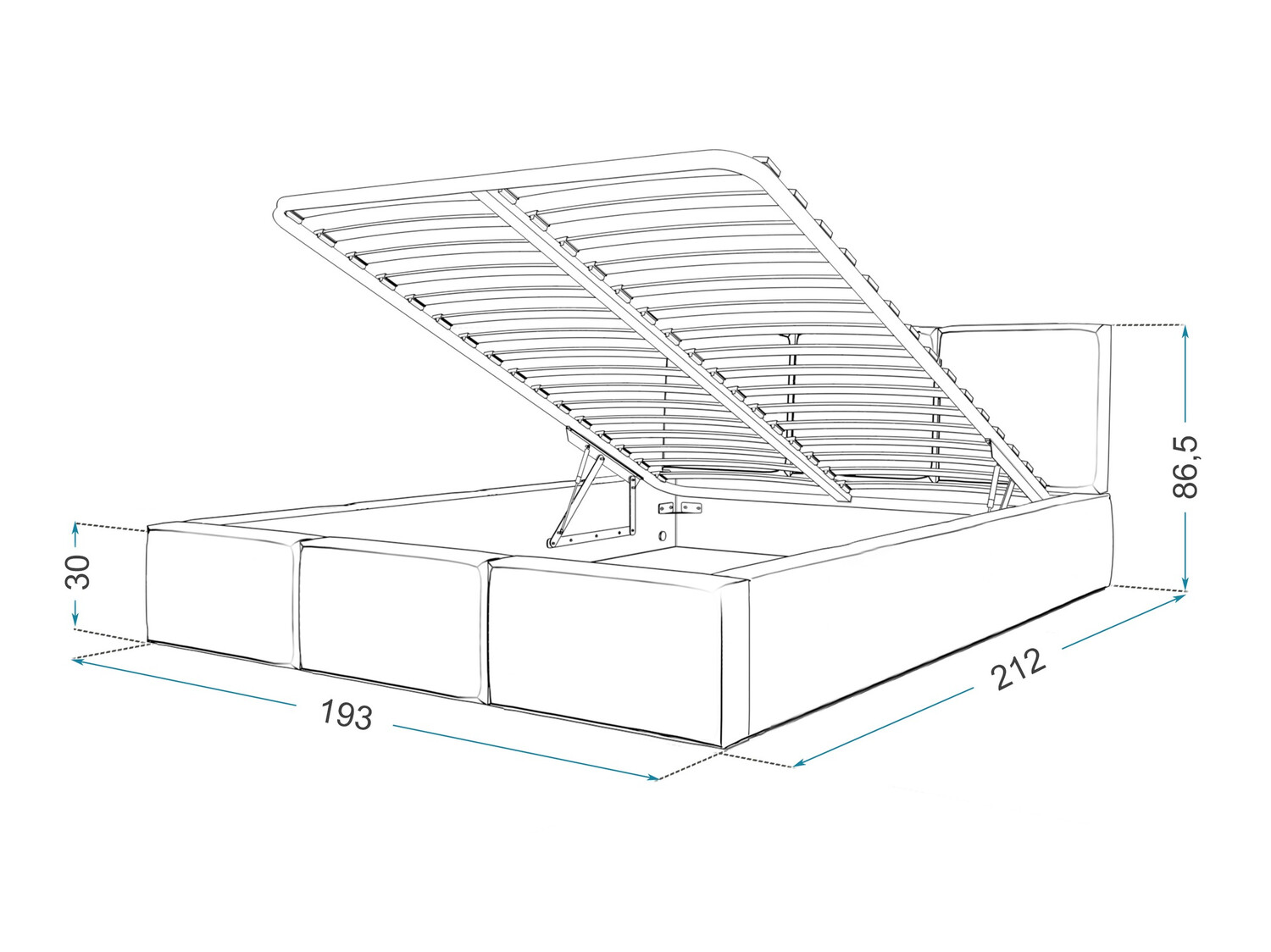 Letto Fairfield 109 (Nero)