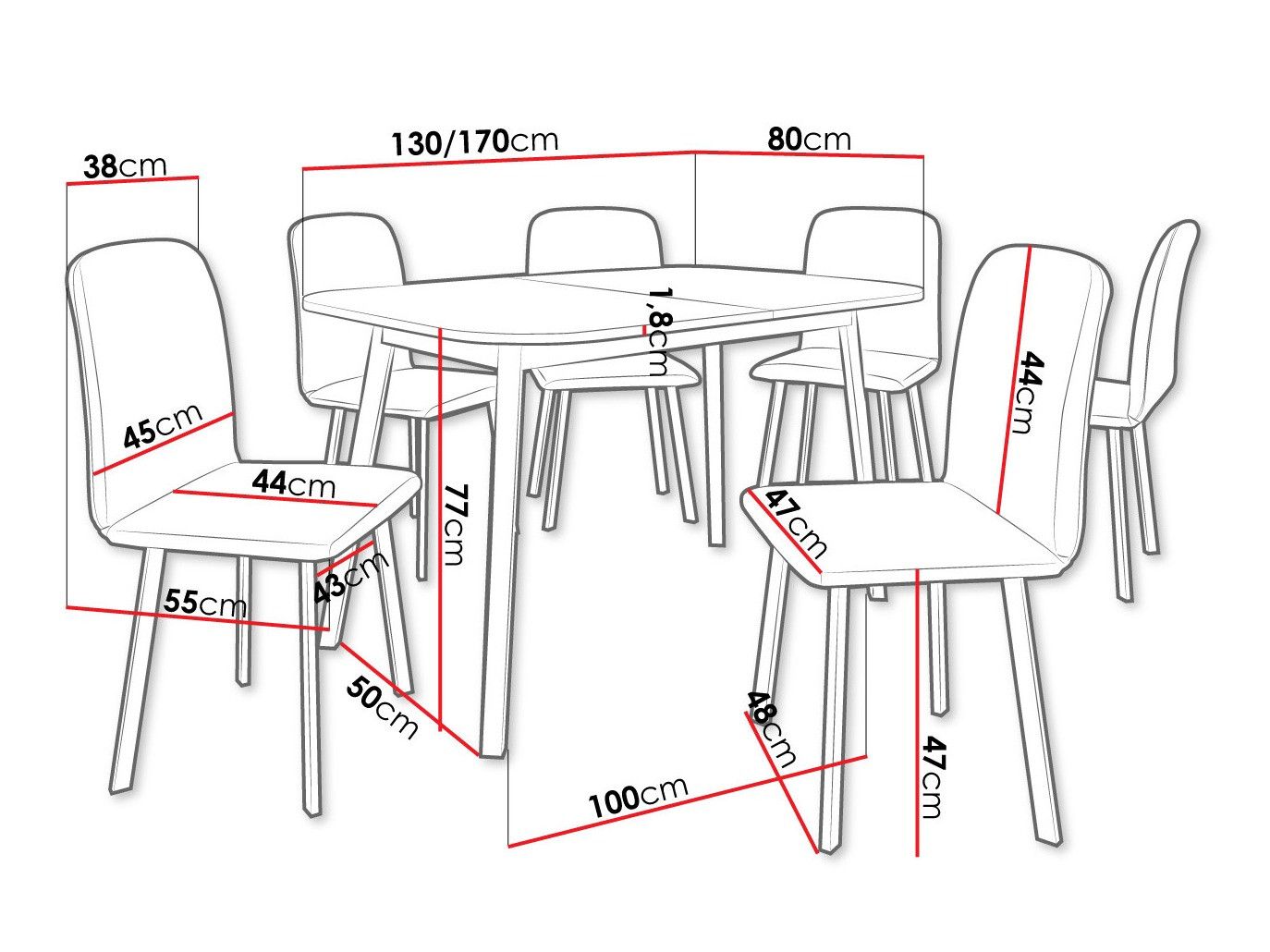 Set sala da pranzo Edmond 117 (Amor Velvet 4302)