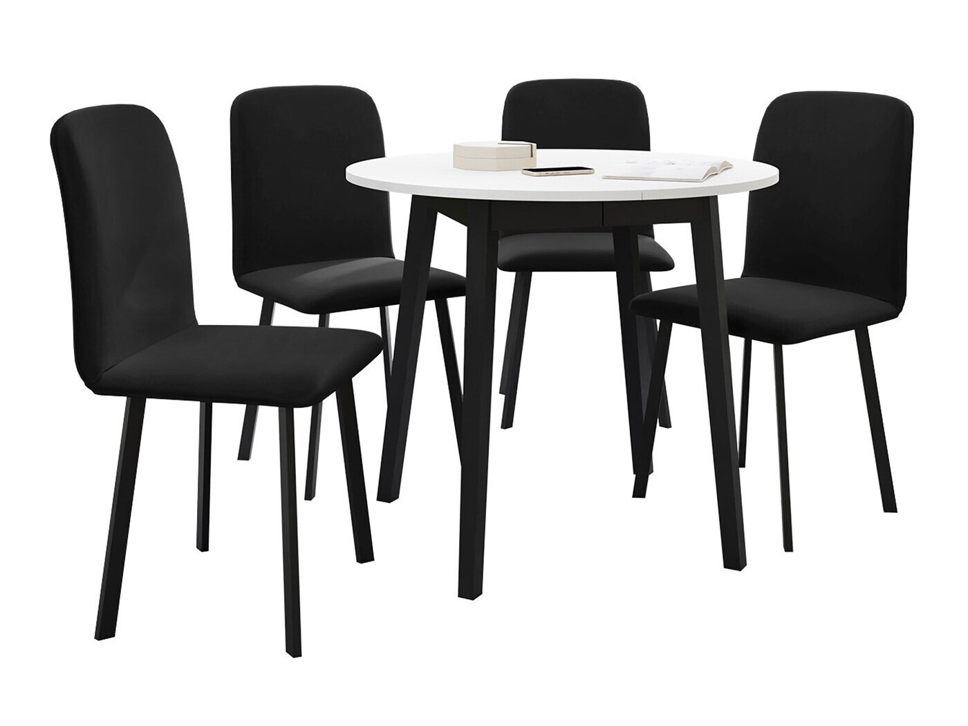 Set sala da pranzo Edmond 119 (Bianco + Nero)