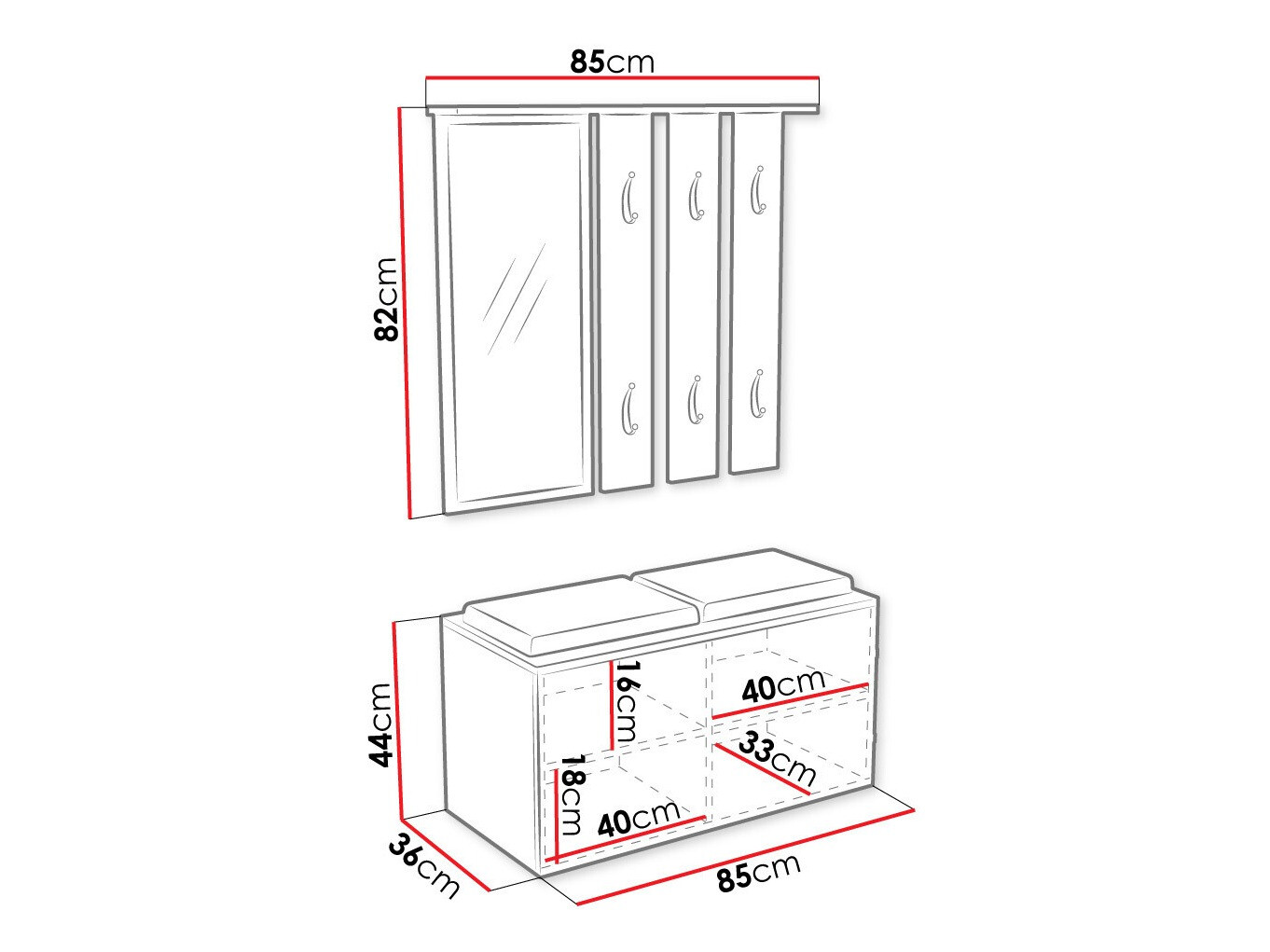 Set arredo da corridoio Ferrus (Bianco)