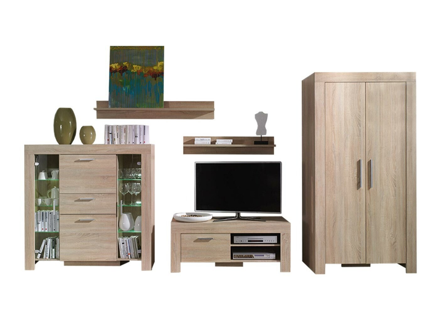 Parete attrezzata Melfeli 127 (Sonoma quercia)