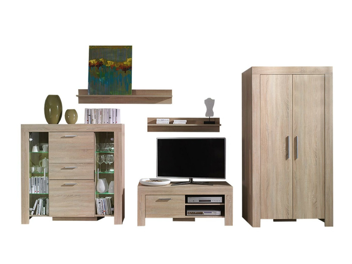 Parete attrezzata Melfeli 127 (Sonoma quercia)