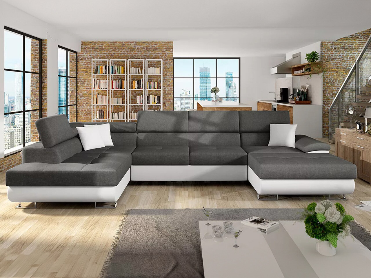 Divano angolare Comfivo Ruta IV (Soft 017 + Lux 06 + Soft 017)