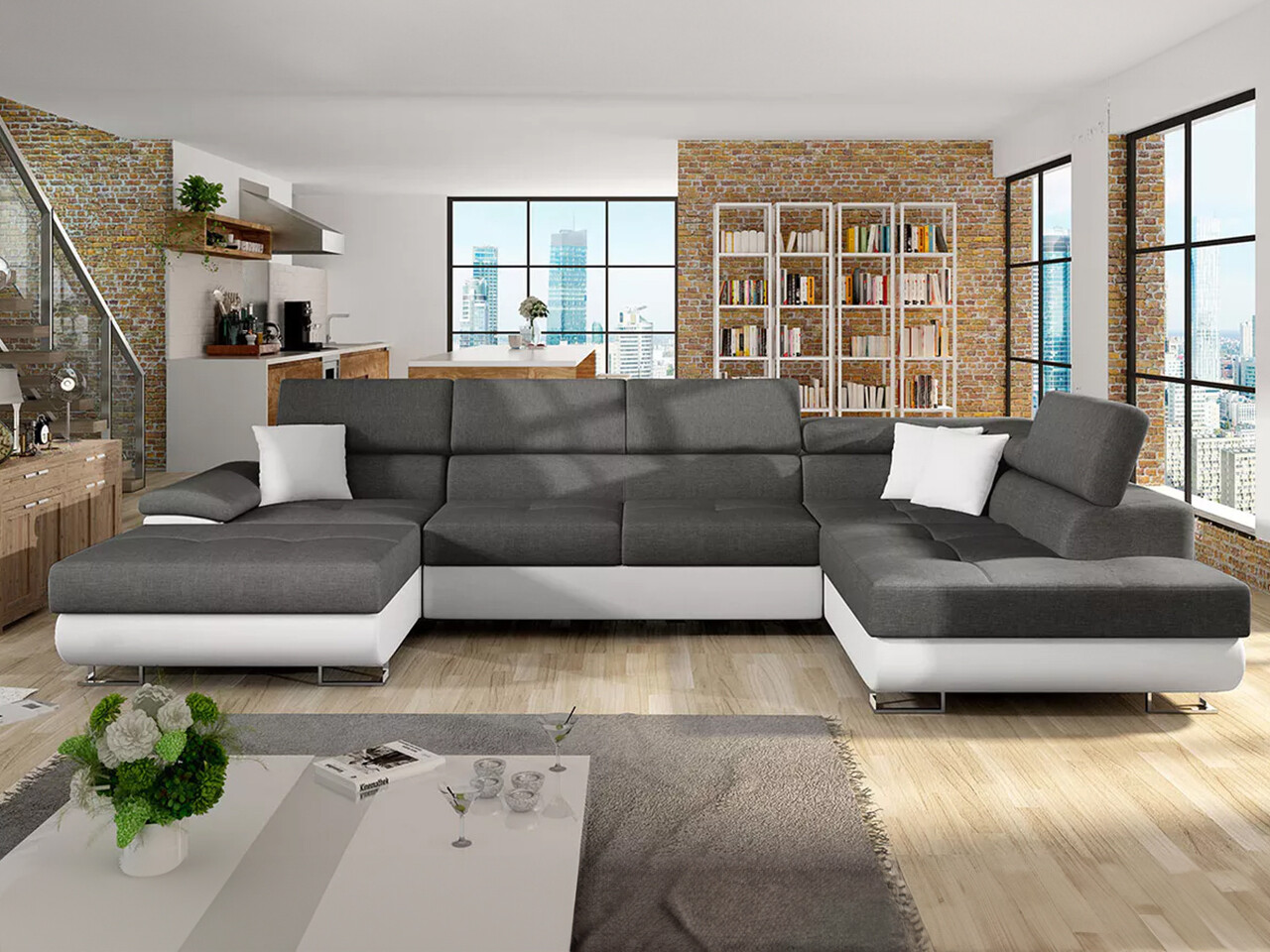 Divano angolare Comfivo Ruta IV (Soft 017 + Lux 06 + Soft 017)