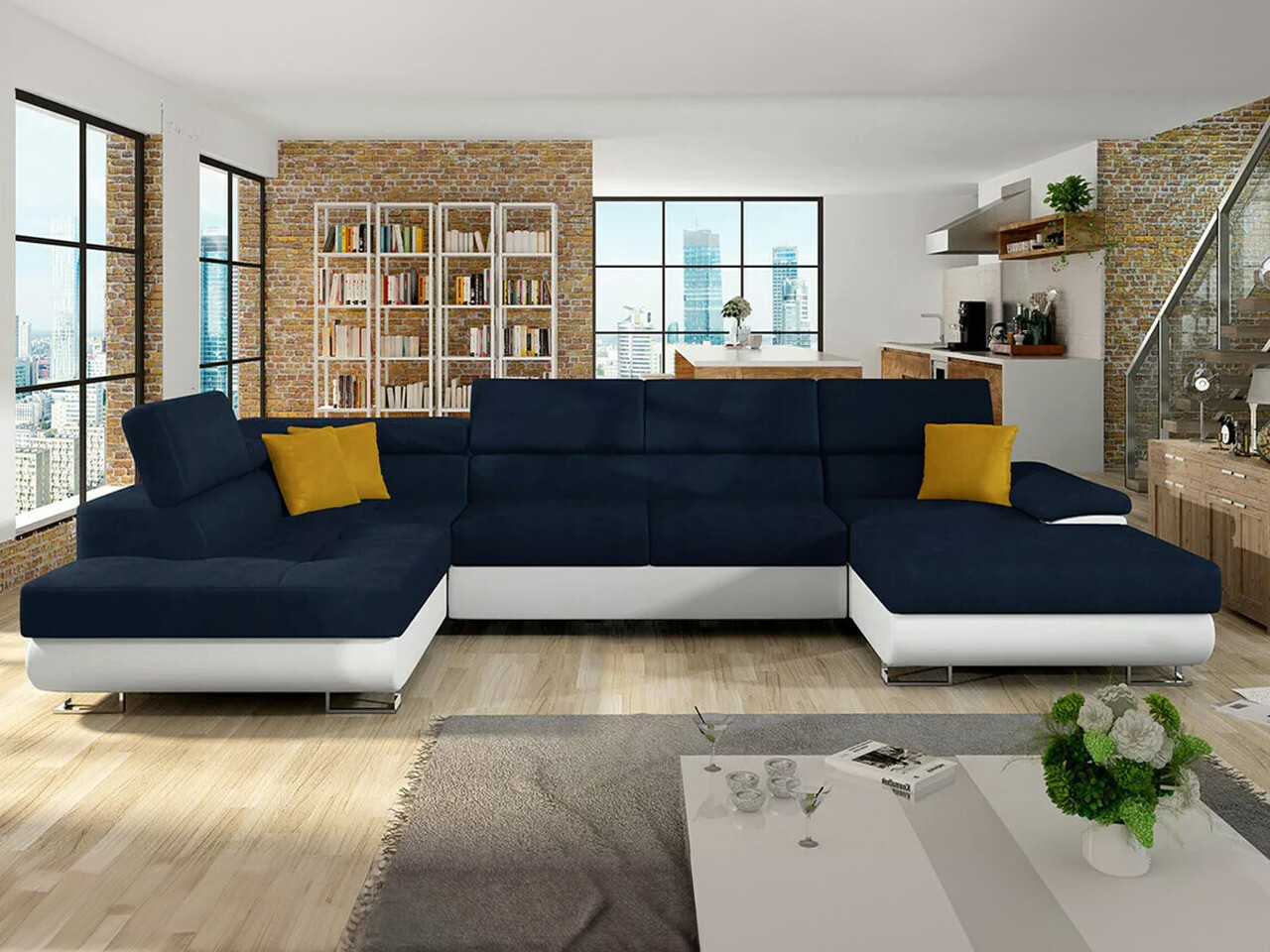 Divano angolare Comfivo Ruta IV (Soft 017 + Uttario Velvet 2967 + Uttario Velvet 2959)