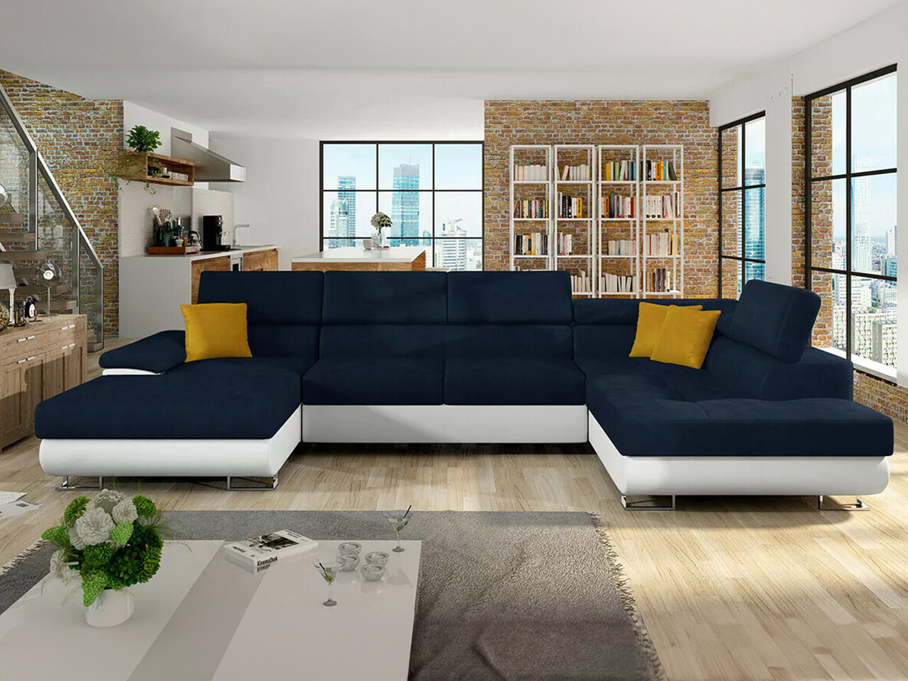 Divano angolare Comfivo Ruta IV (Soft 017 + Uttario Velvet 2967 + Uttario Velvet 2959)