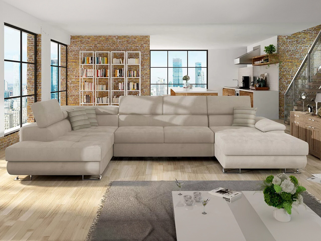 Divano angolare Comfivo Ruta IV (Uttario Velvet 2979 + Senegal 825)
