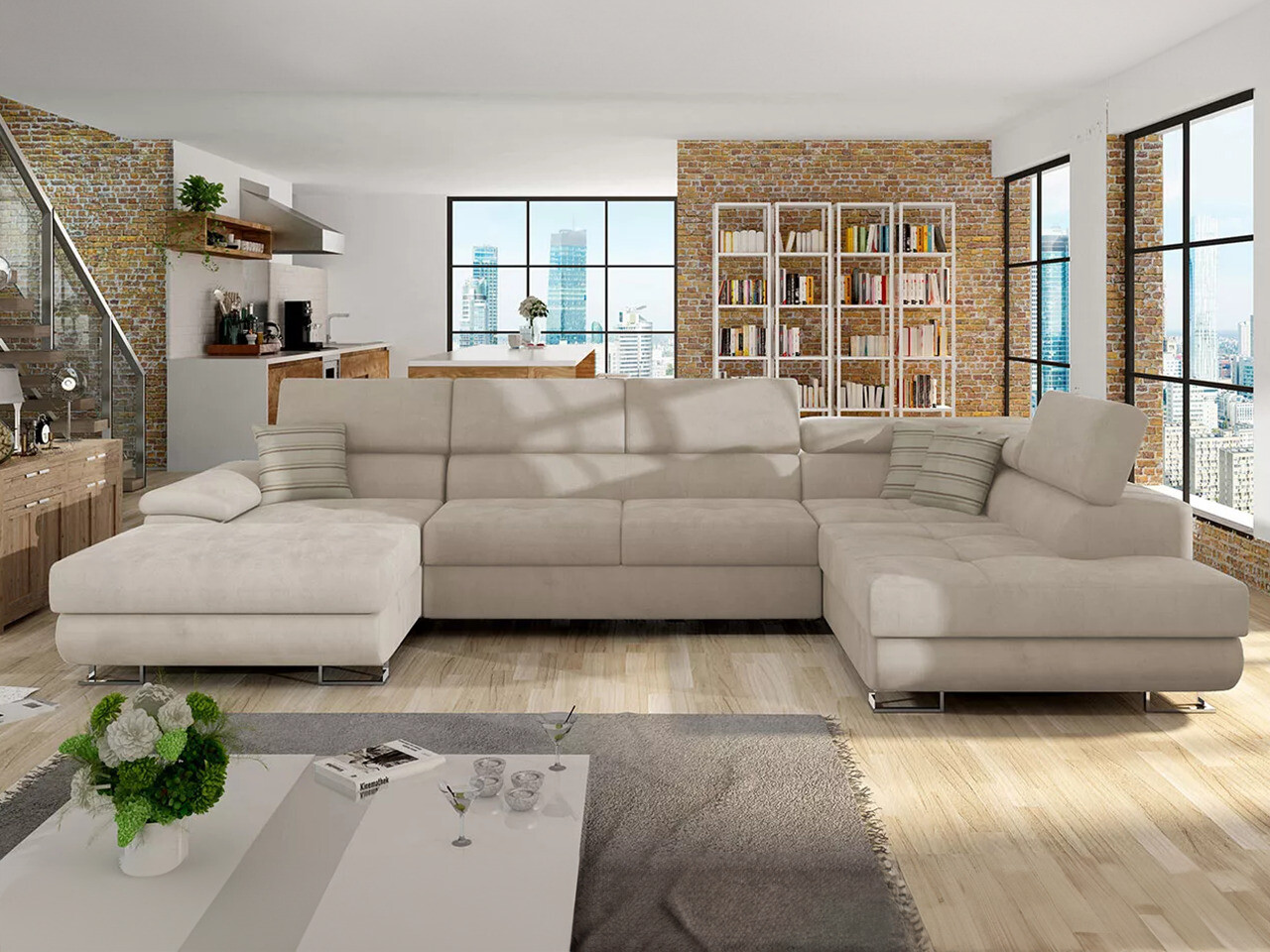 Divano angolare Comfivo Ruta IV (Uttario Velvet 2979 + Senegal 825)