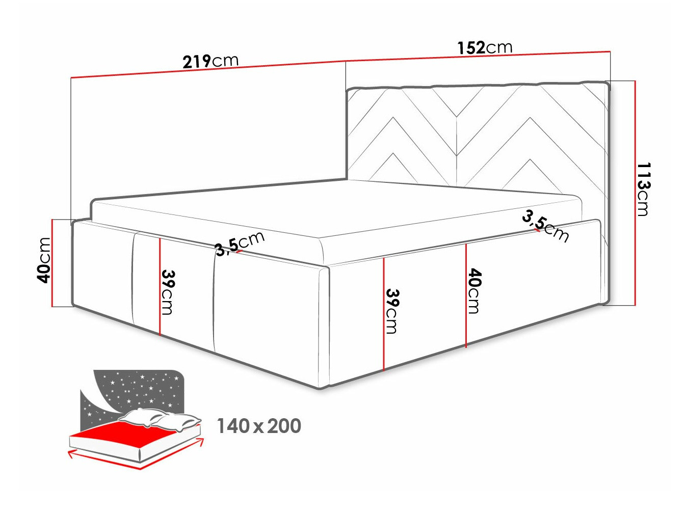 Letto ComfiDream Skyiel (Fresh 13)