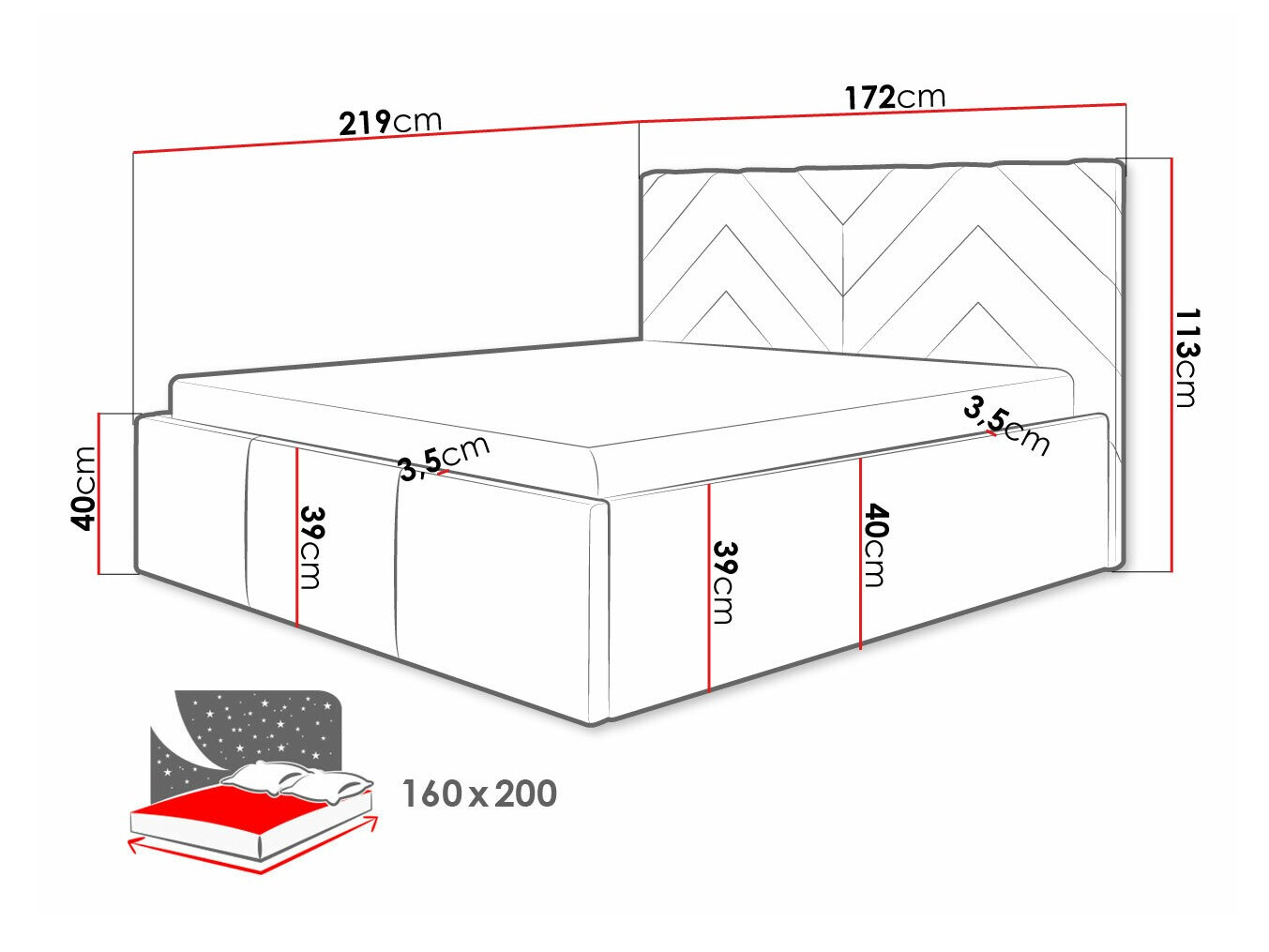 Letto ComfiDream Skyiel (Fresh 32)