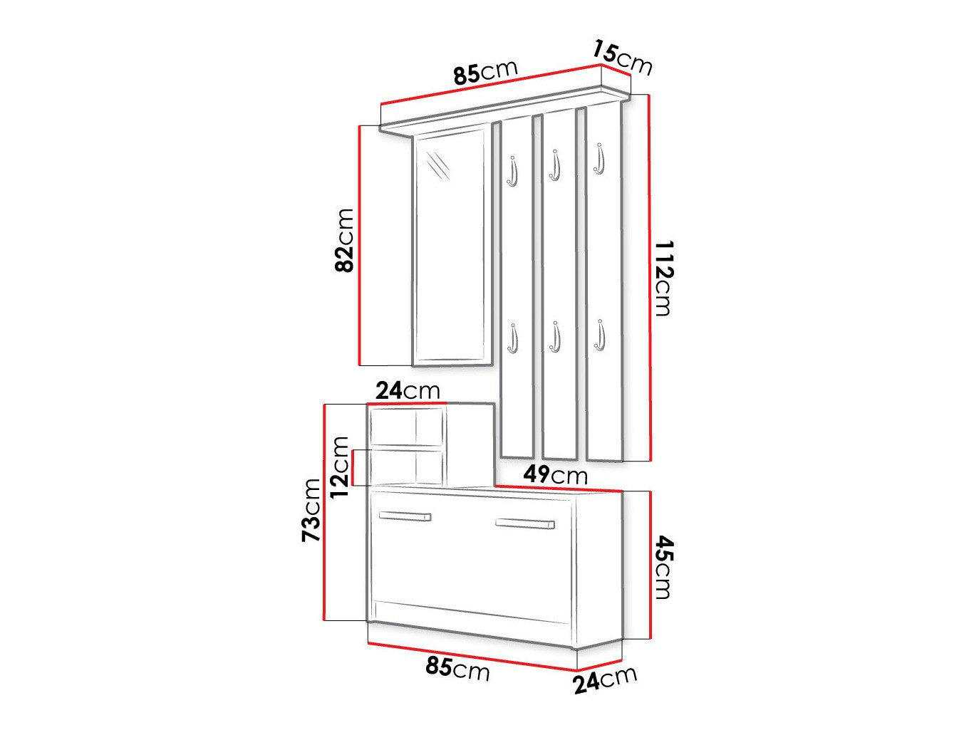Set arredo da corridoio Candum (Sonoma quercia)