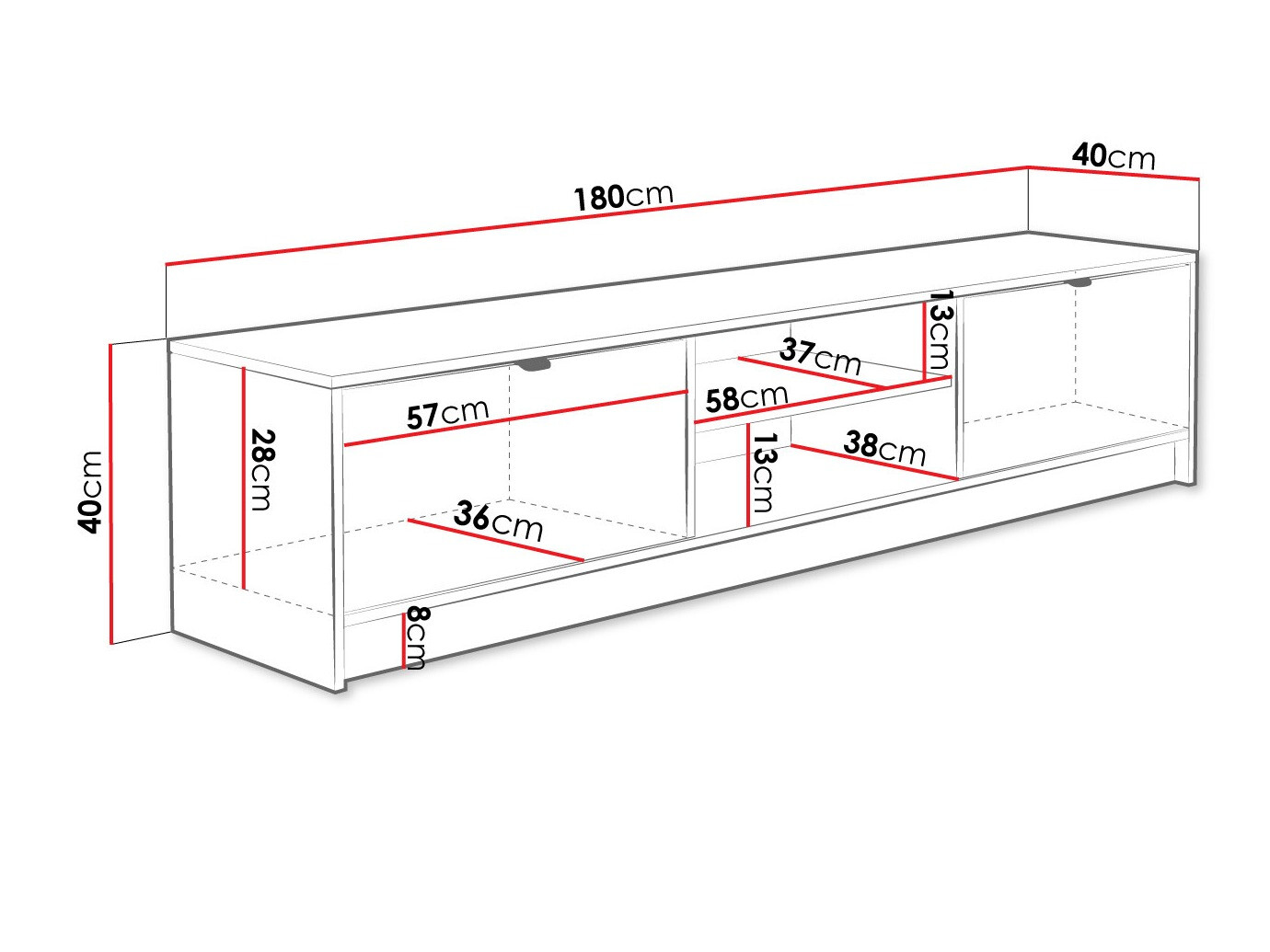 Mobile porta TV Comfivo Papilio I (Bianco)