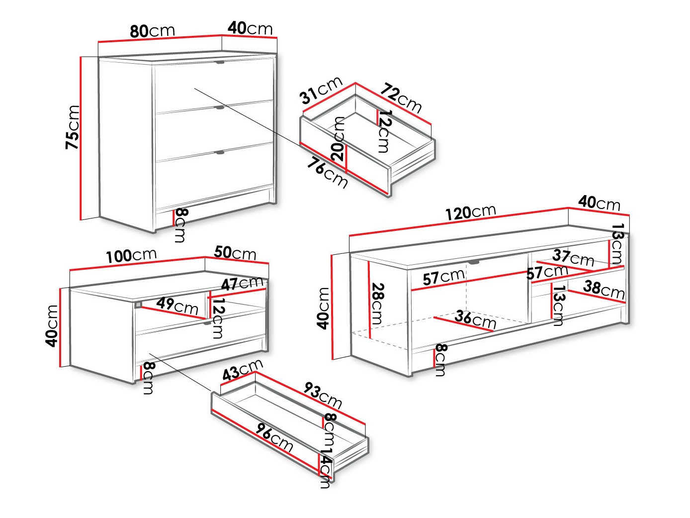 Parete attrezzata Comfivo Larmire 108 (Bianco)