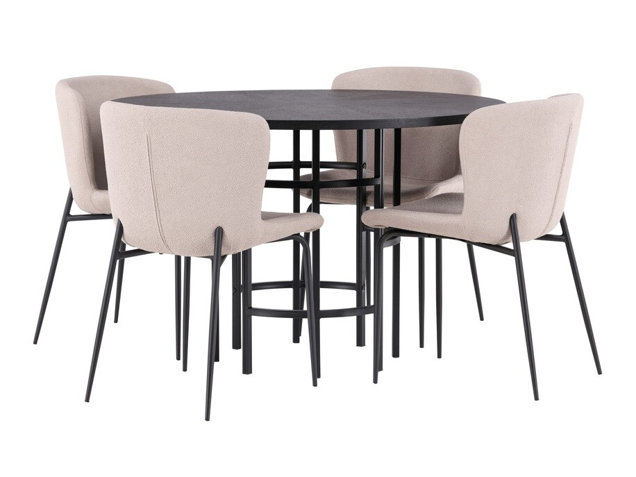 Set sala da pranzo Dallas 4143 (Beige + Nero)