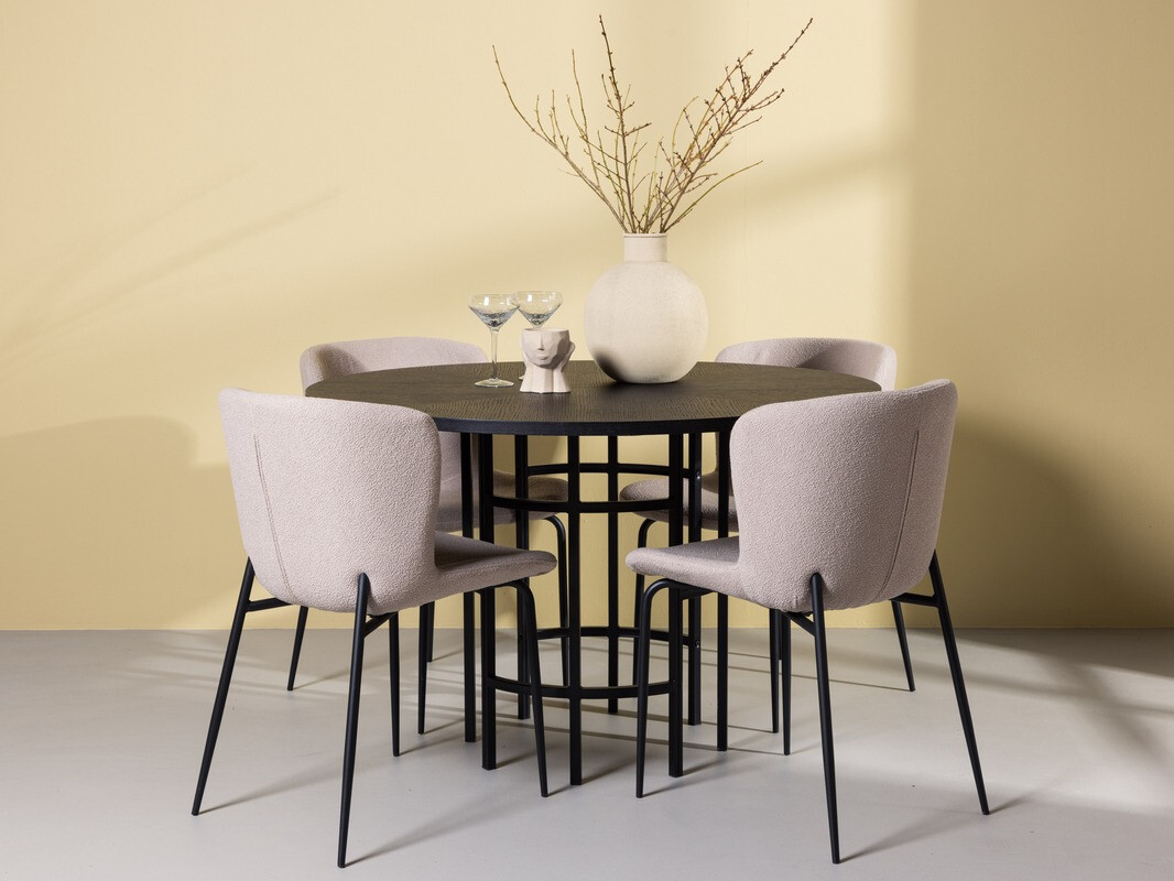 Set sala da pranzo Dallas 4143 (Beige + Nero)