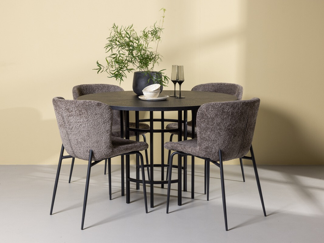 Set sala da pranzo Dallas 4143 (Marrone + Nero)