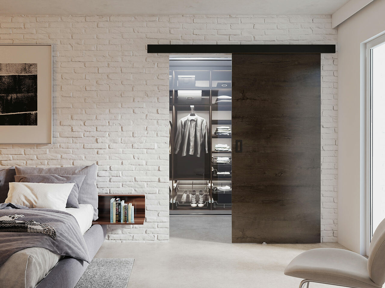 Porte scorrevoli Dover 215 (Cenere scuro)